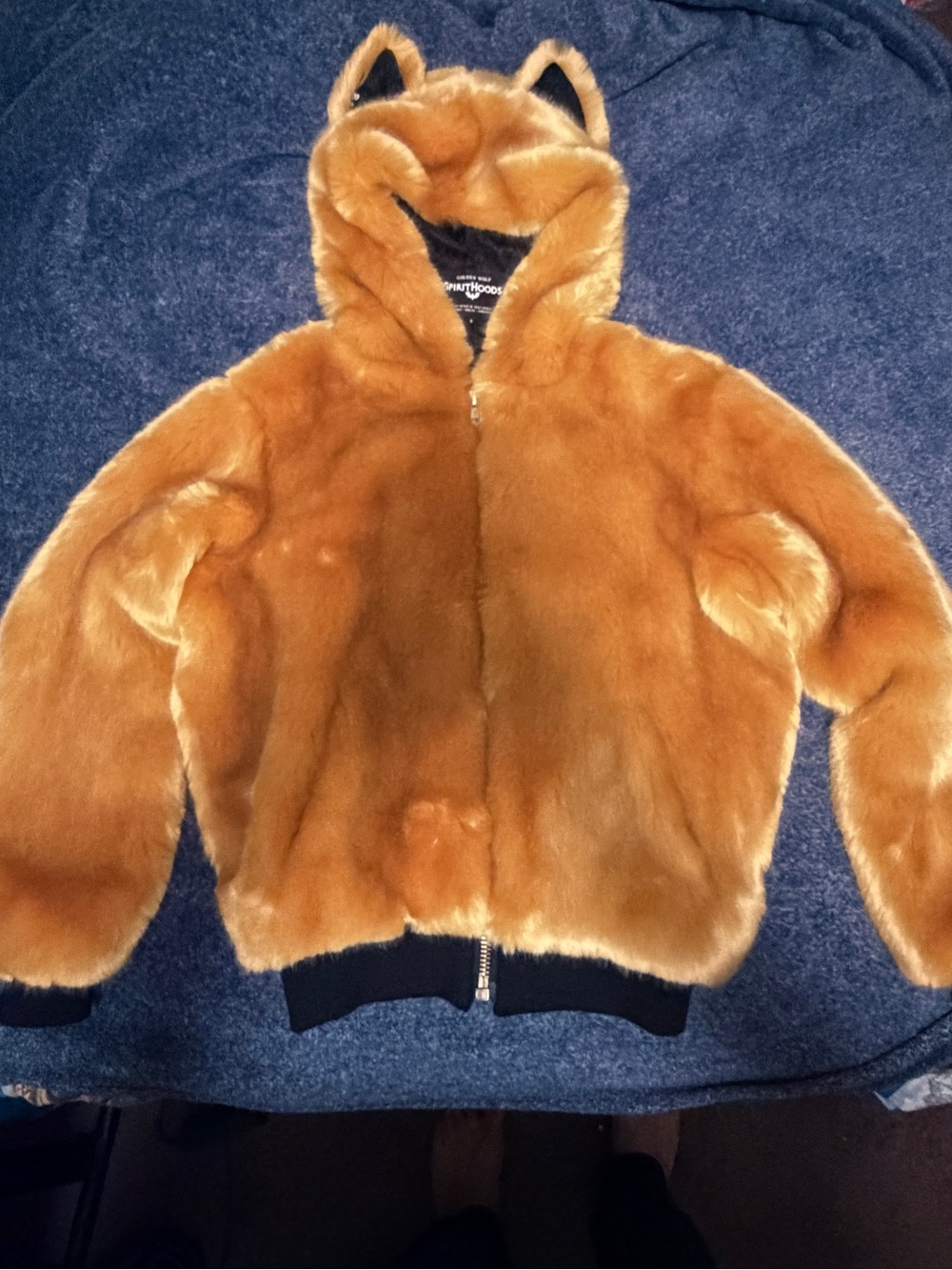 SpiritHoods Faux Fur Zip Front/Fully lined Bomber Jacket with Ear Detail